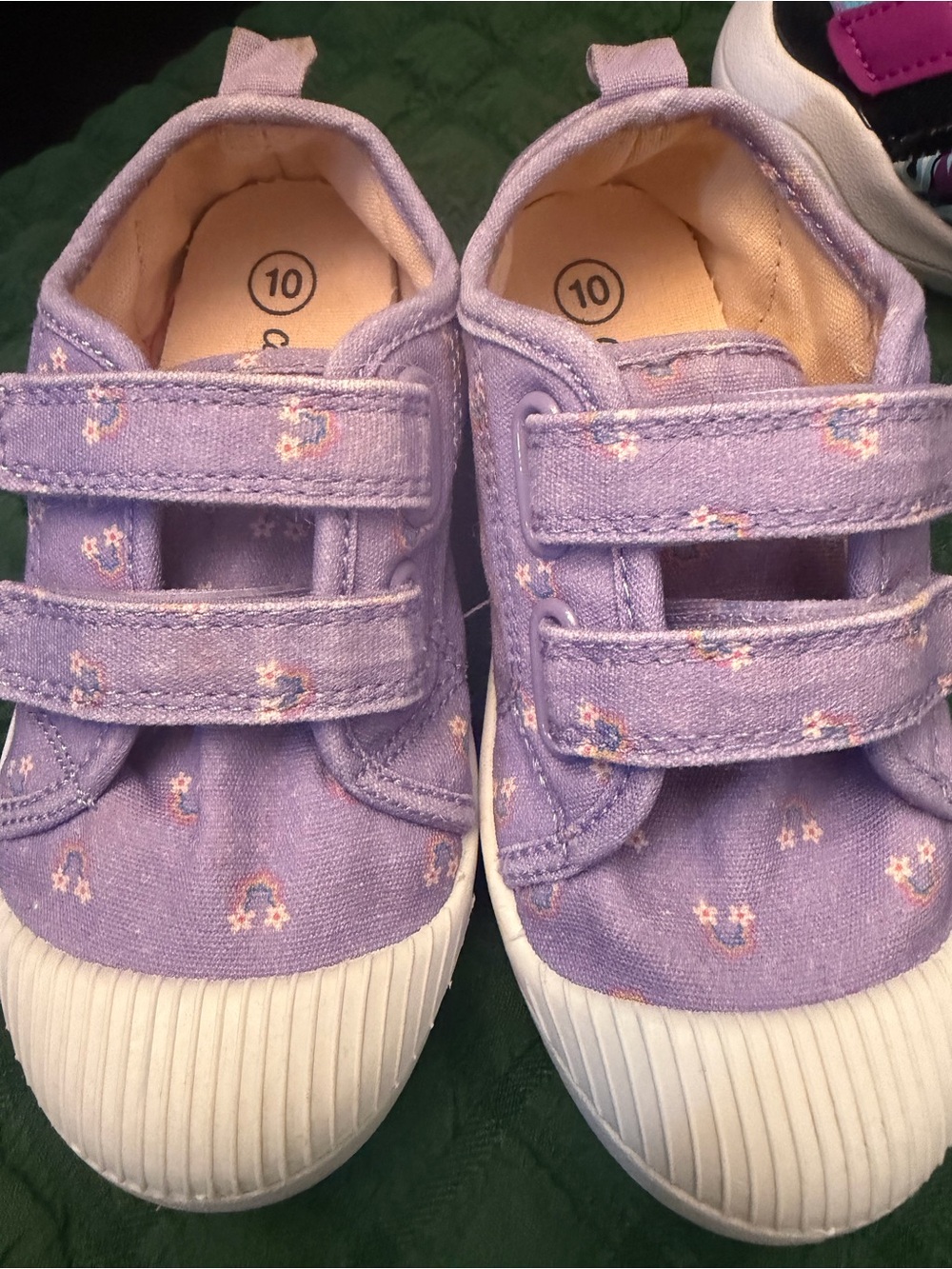 Cat & Jack Lavender Floral Canvas Velcro Sneakers